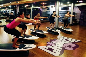 SurfSet Fitness, taught in 250 fitness studios across 19 countries, created RipSurferX, a freestanding board that rests on balancing discs and moves to simulate ocean waves, challenging class-takers to balance and work their core.