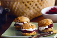 Herb Scones with Beetroot Jam and Cashew Nut Cheese