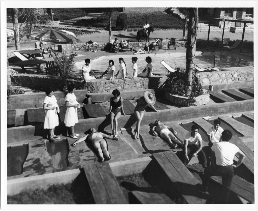 Sunbathing guests at Rancho La Puerta