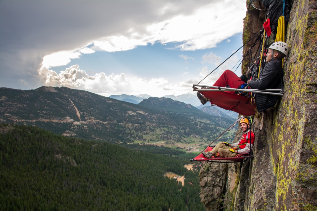 Cliff camping at Kent Mountain Adventure Center, Estes Park, Colorado, U.S. 