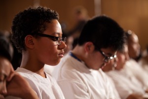 Students practice Transcendental Meditation as part of the David Lynch Foundation’s Quiet Time program.