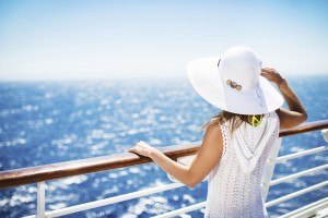 woman on cruise looking out at the ocean