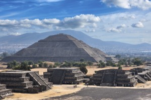 Pyramid of the Sun. Teotihuacan. Mexico. View from the Pyramid of the Moon.