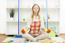 woman-meditating-cleaning-products