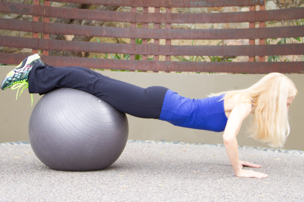 Stability ball push up