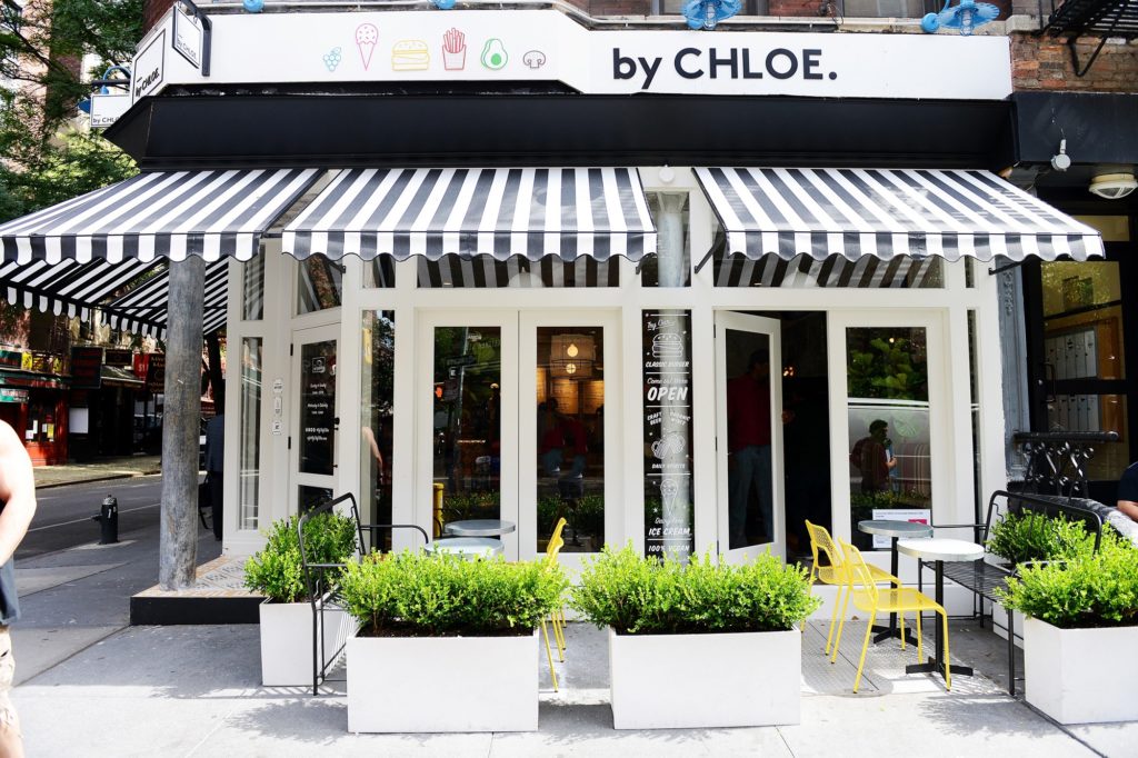exterior of by chloe, a restaurant on bleeker street in NYC