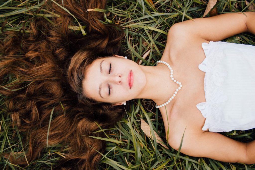 bride in the grass