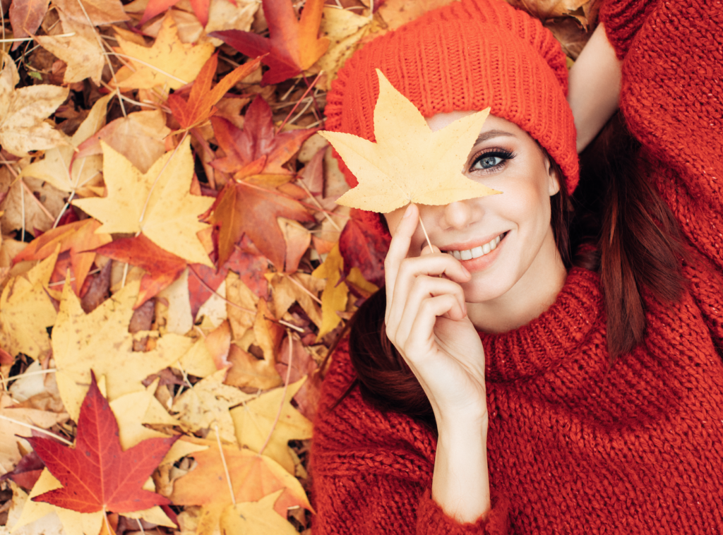 woman-leaf-over-face