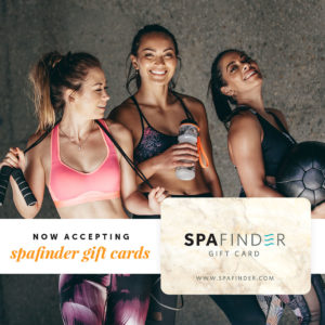 Now Accepting Spafinder Gift Cards